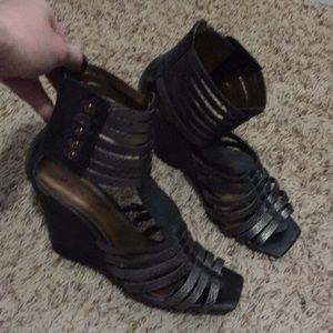 Aldo Leather Gladiator Wedge Bronze Color